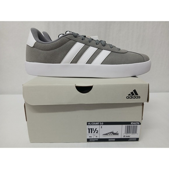 adidas Other - Adidas VL Court 3.0 Mens Skateboarding Shoe ID6276 Gray White Sneakers Size 11.5